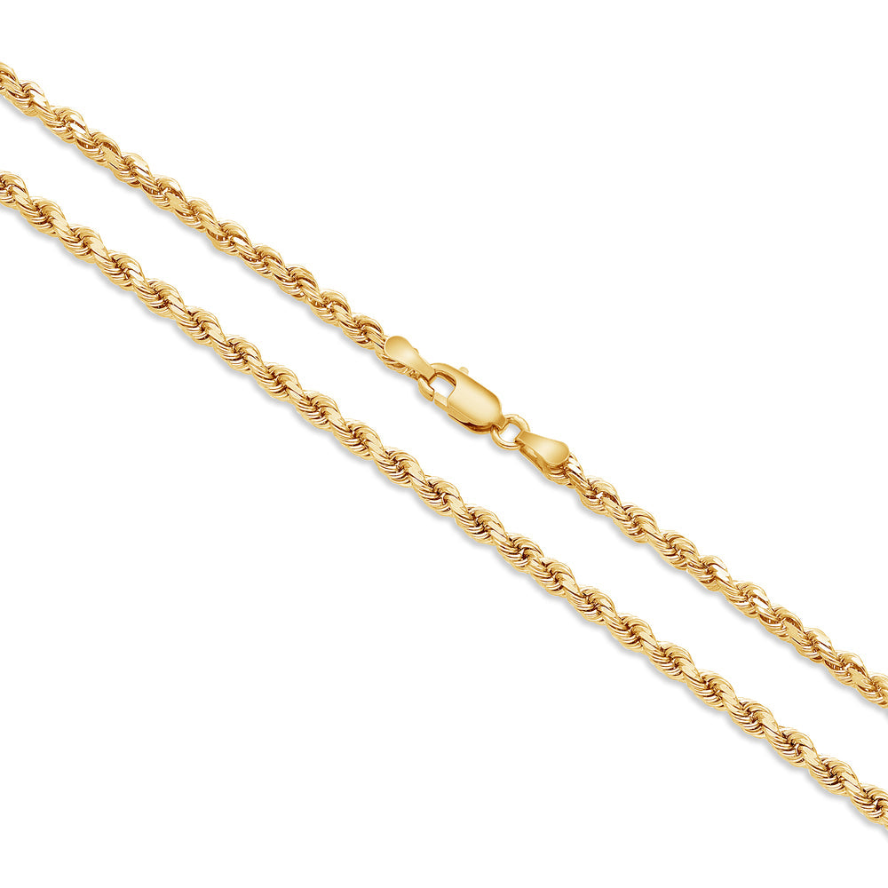 yellow gold rope chain