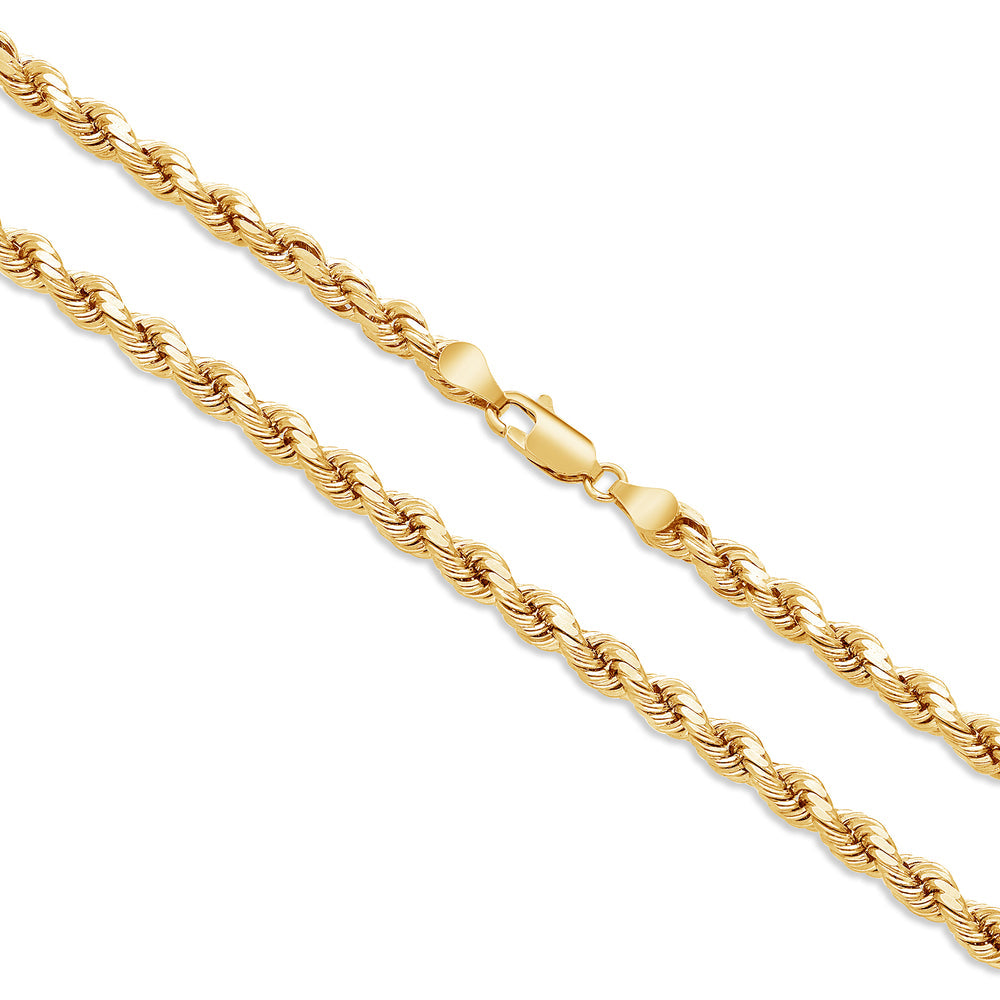 yellow gold rope chain 5mm