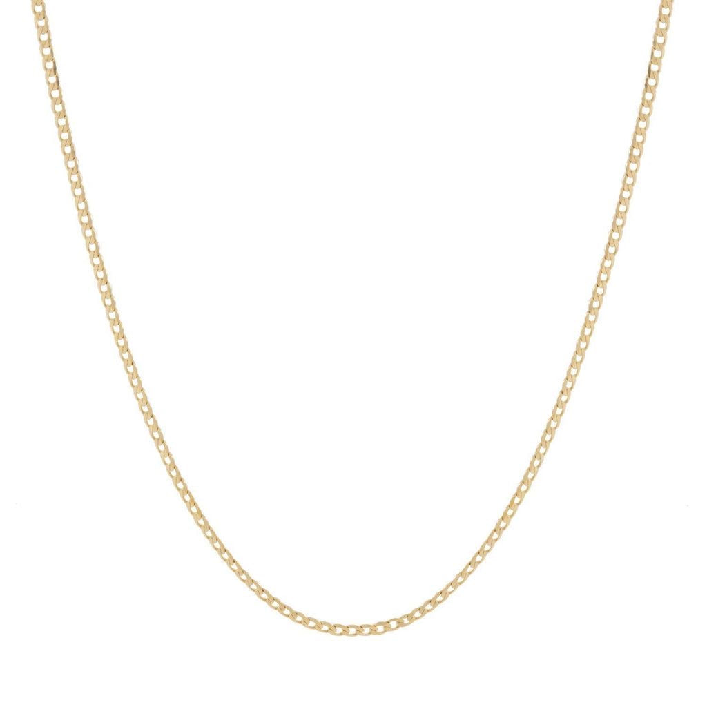 Solid yellow gold curb chain 2.2mm