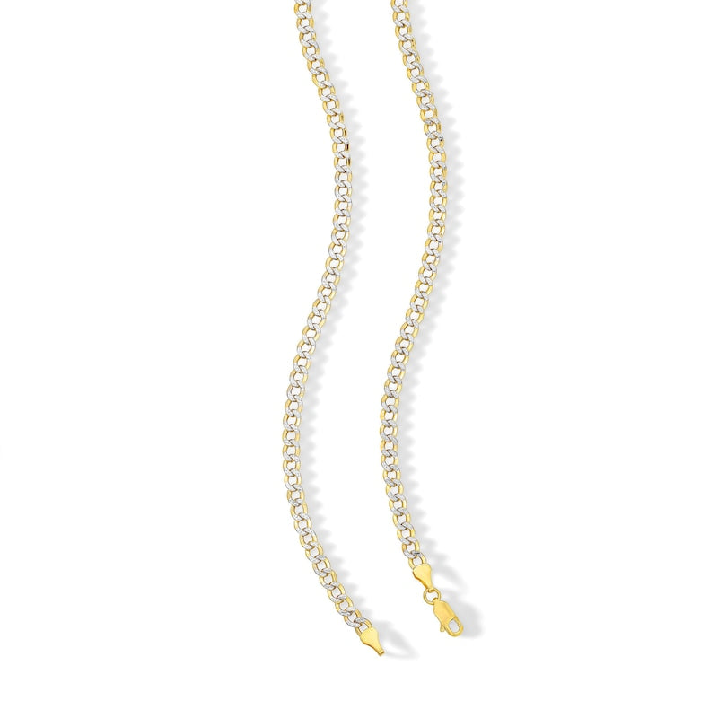 two-tone gold diamond-cut curb chain