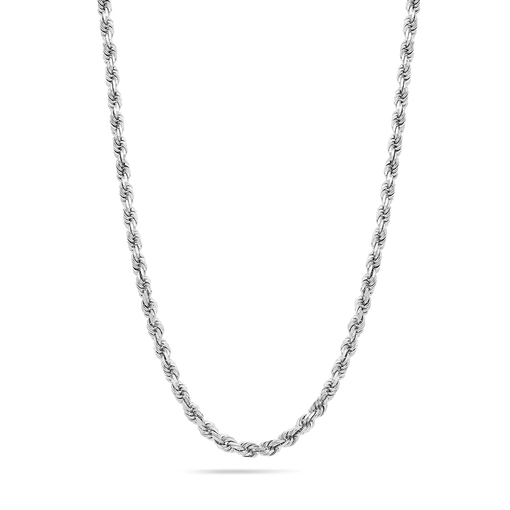 solid white gold rope chain