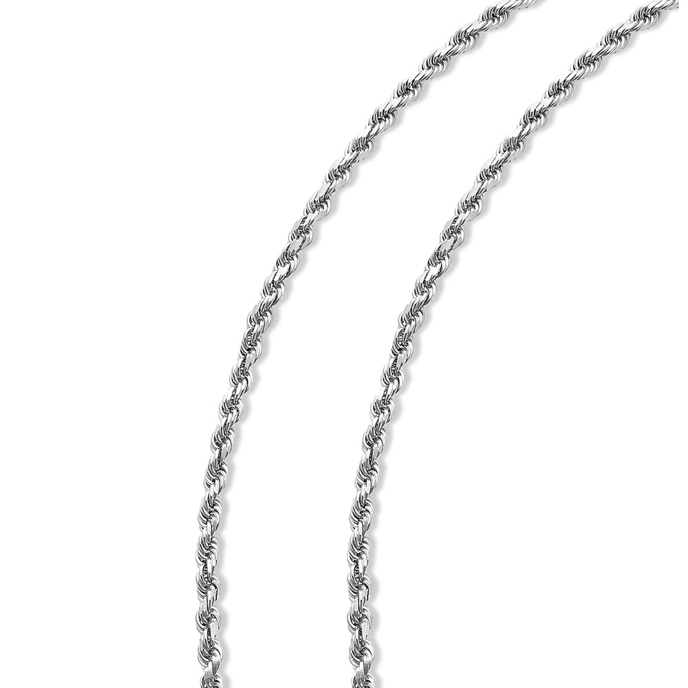 white gold 4mm rope chain