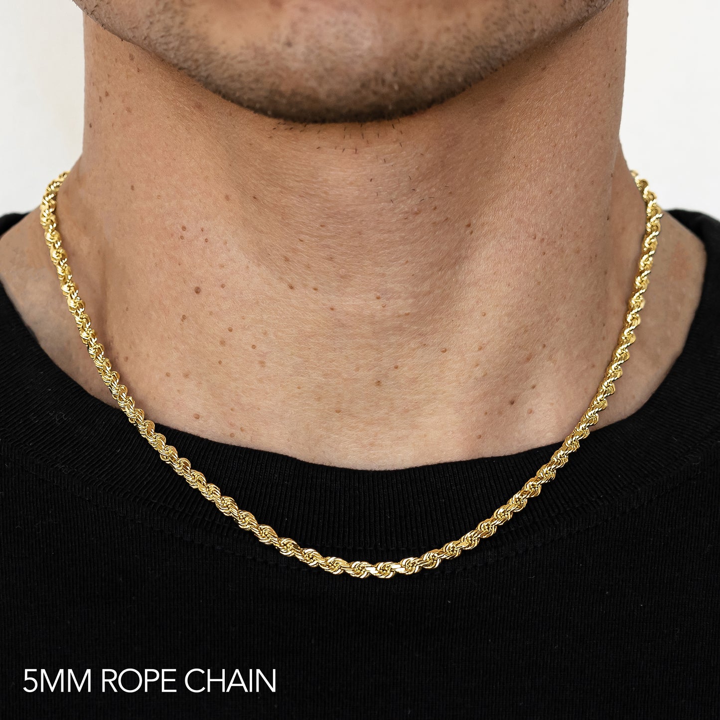 real gold 5mm rope chain