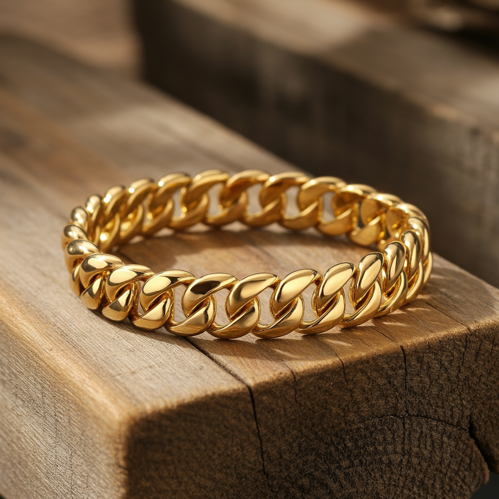luxury gold Cuban chain bracelet
