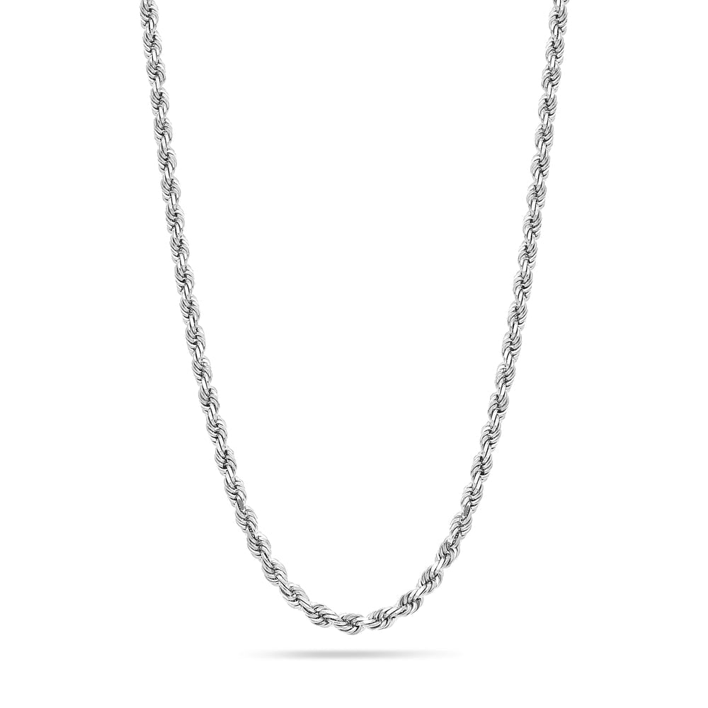 solid white gold rope chain 
