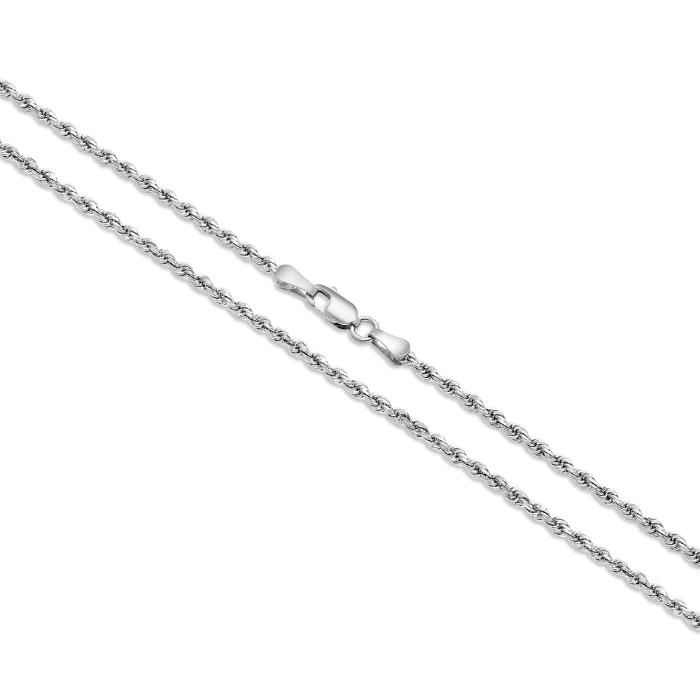 solid white gold rope chain