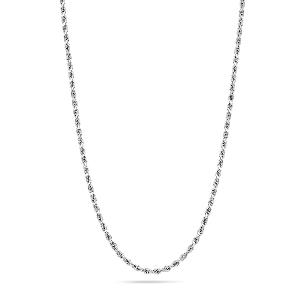Solid White Gold Rope Chain 
