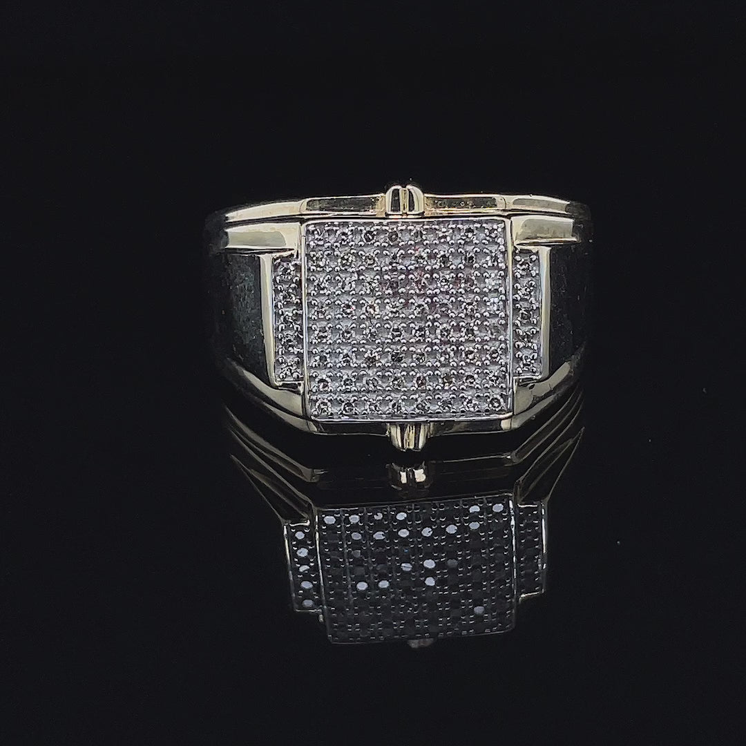 10k yellow gold square shape diamond ring 