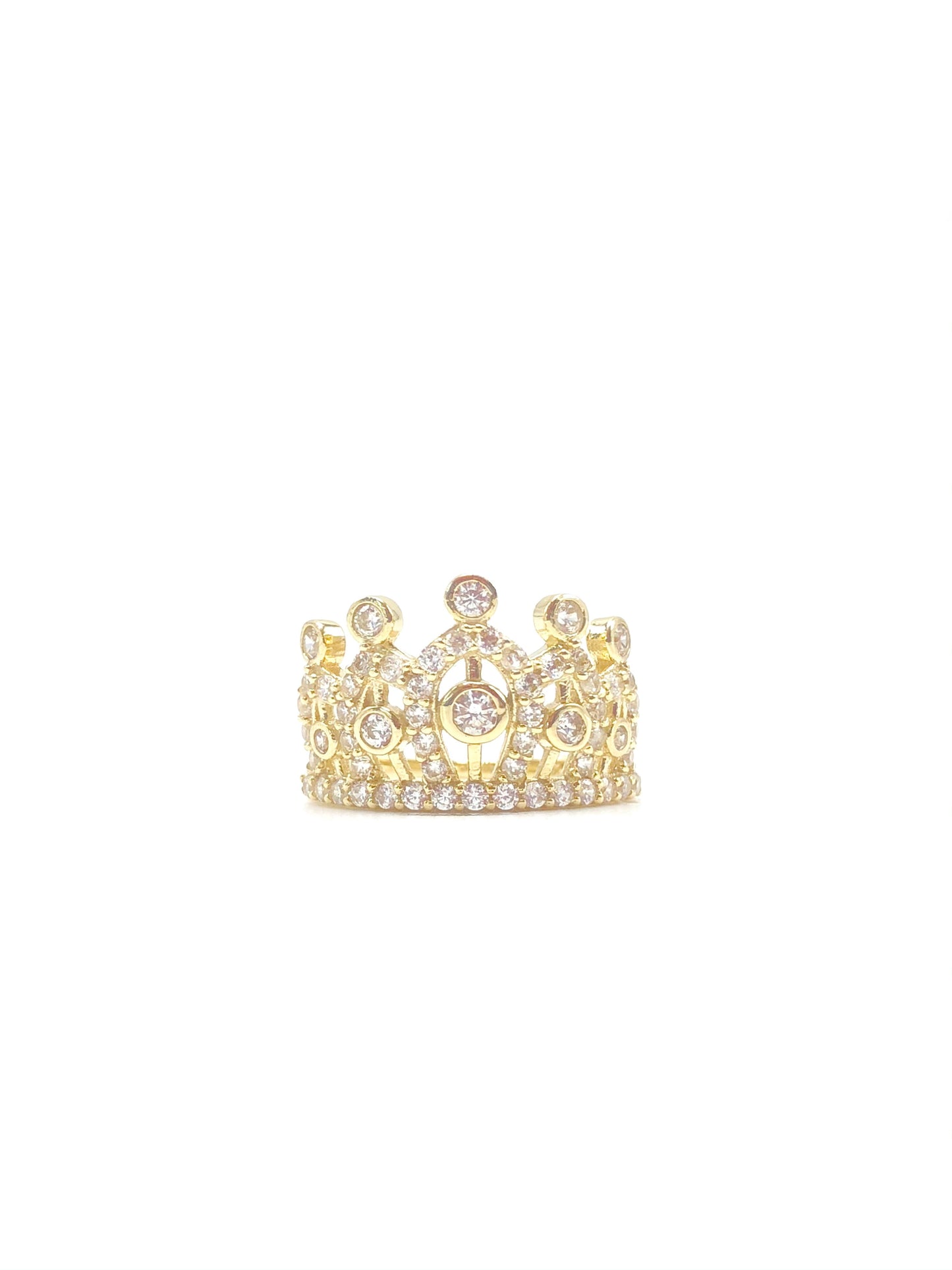 10K Yellow Gold Princess Crown Ring