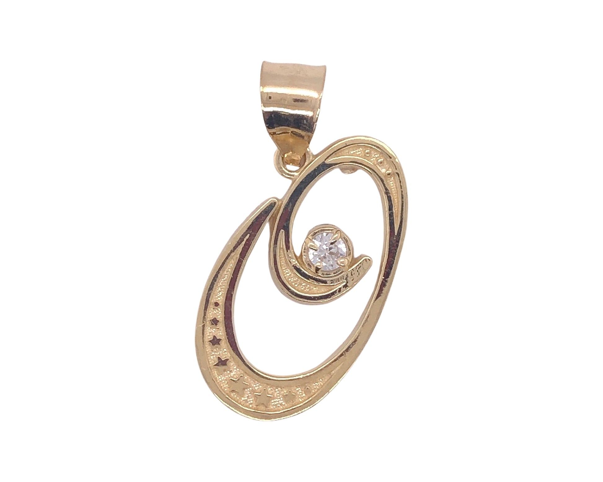 10K Yellow Gold Cursive Initial letter "O"