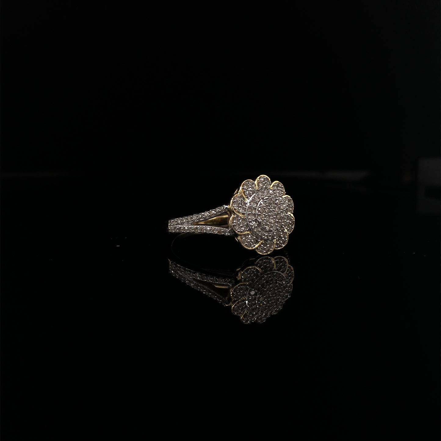 10K Yellow Gold Female Diamond Ring 0.54ct