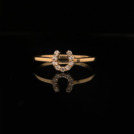 10K Yellow Gold Female Diamond Ring 0.11ct