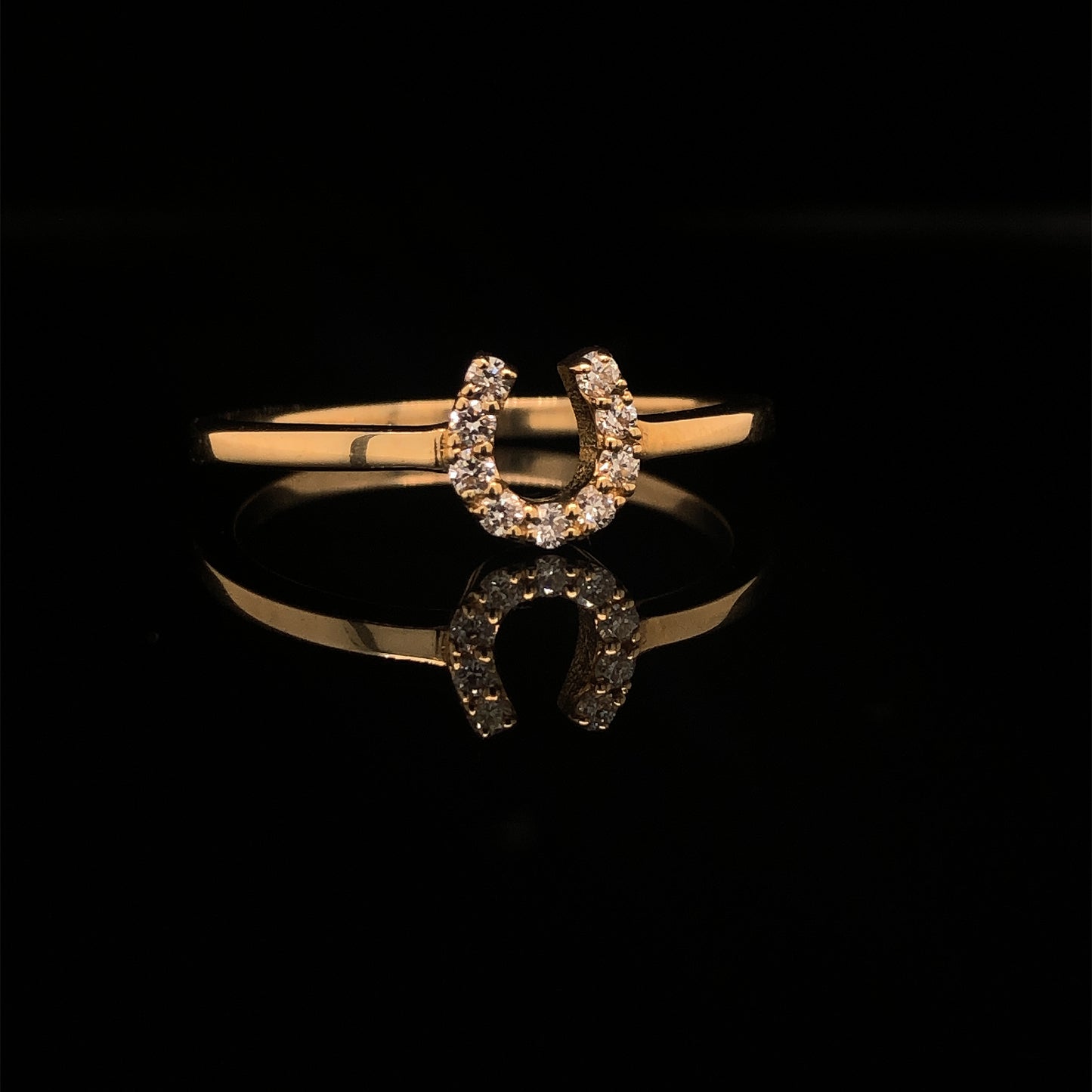 10K Yellow Gold Female Diamond Ring 0.11ct