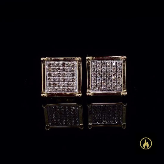 diamond square earrings 