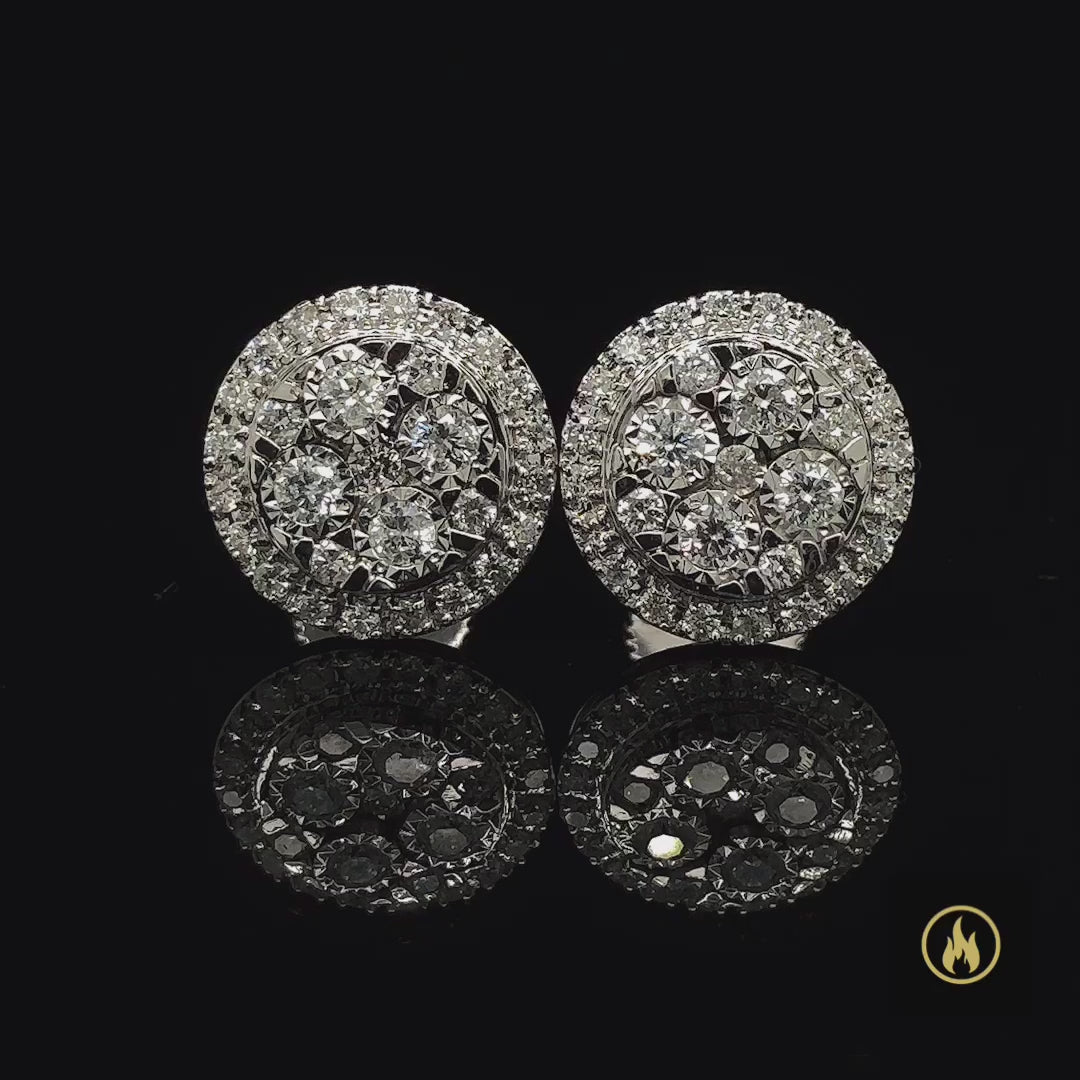 circle white gold diamond earrings 