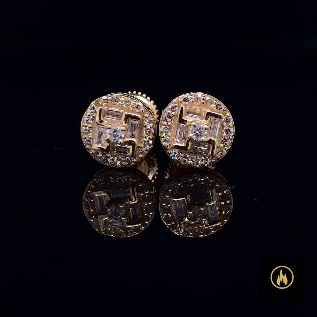 14K Yellow Gold Circle Diamond Earrings 0.52ct