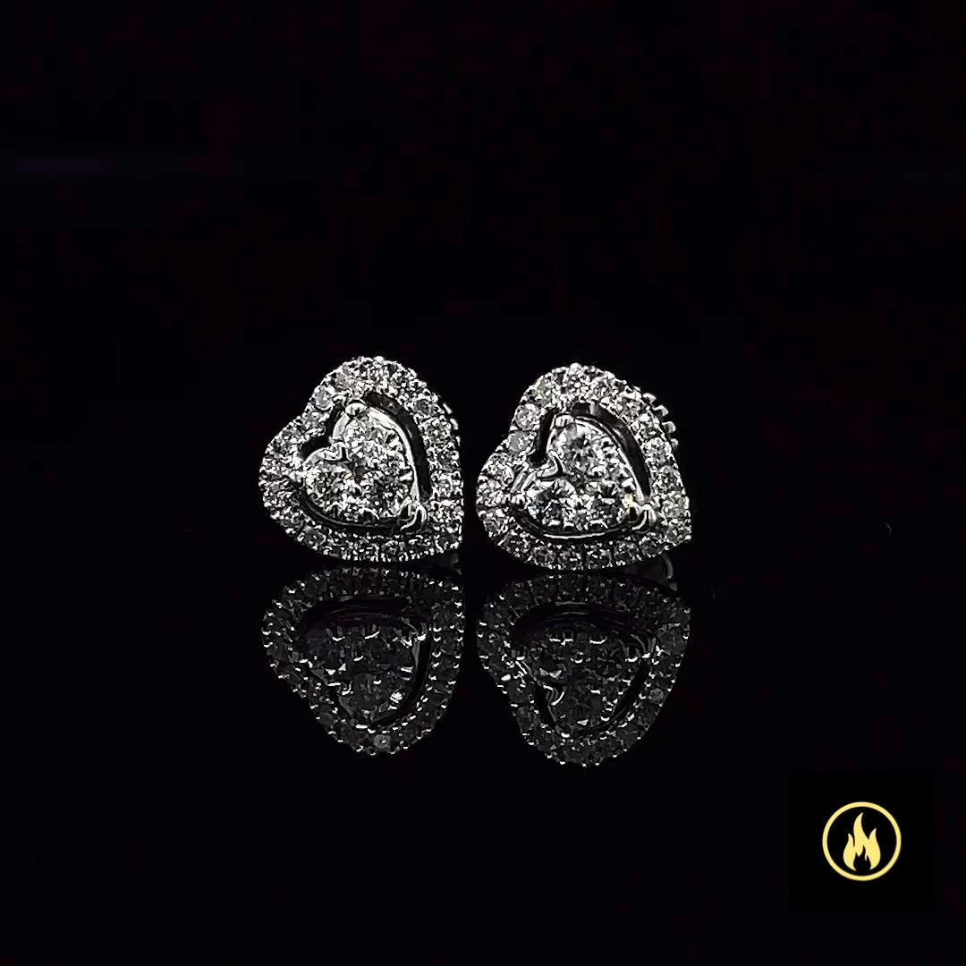 white gold diamond earrings 