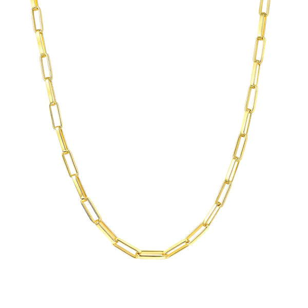 10k yellow gold paperclip chain 