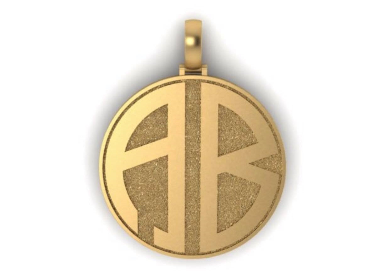 Custom Gold Double Sided Circle Pendant