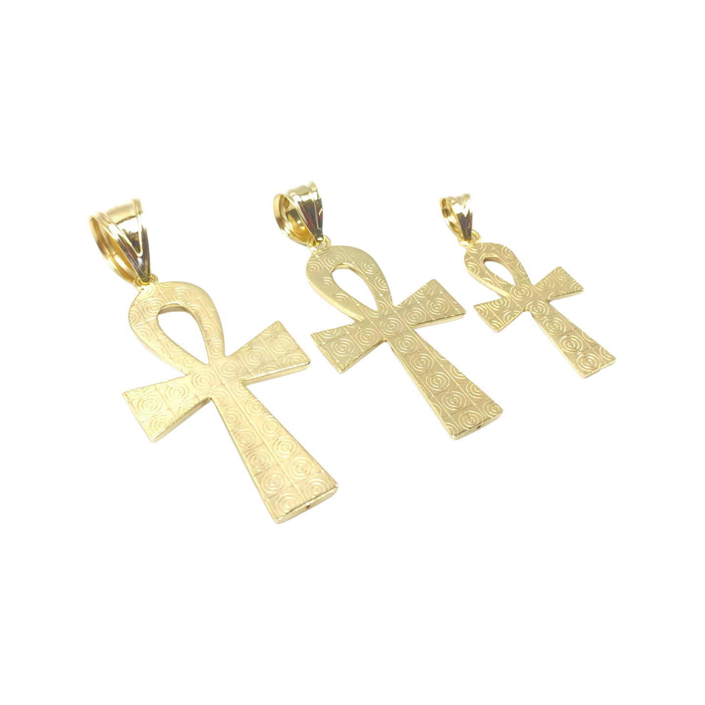 10K Yellow Gold Diamond-Cut Ankh Pendant
