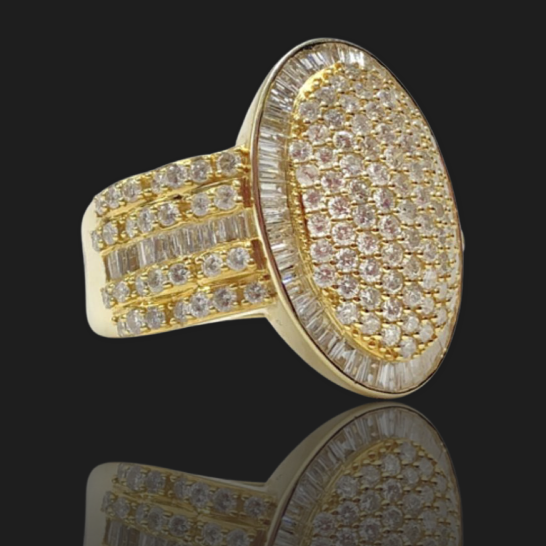 14K Yellow Gold Diamond Ring 3.50ct