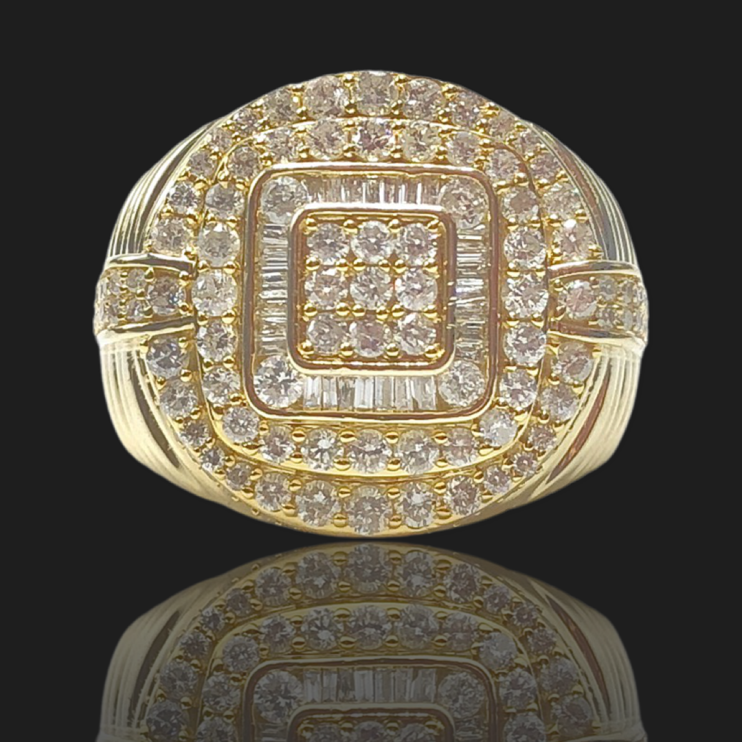 14K Yellow Gold Diamond Ring 2.18ct
