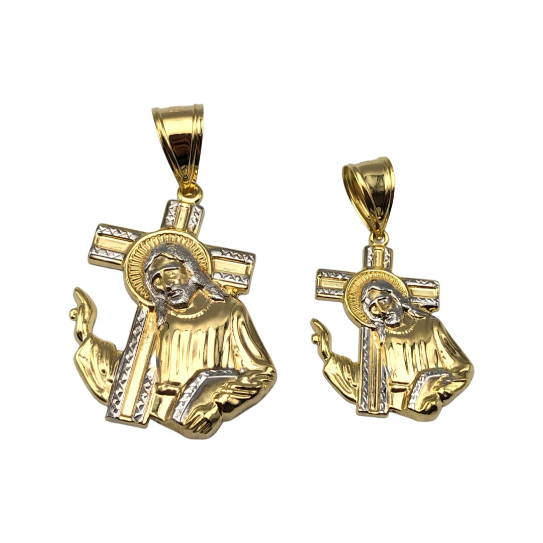 Two-Tone Gold Jesus Pendant