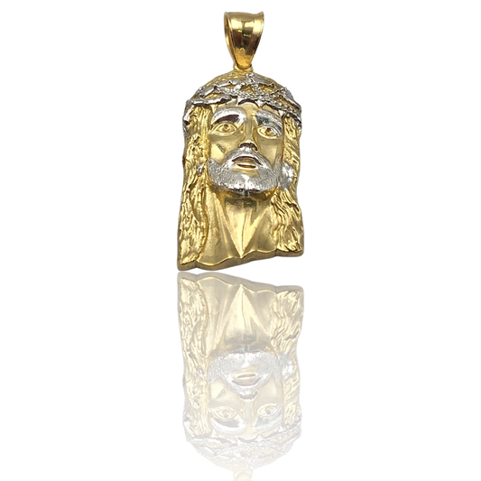 Two-Tone Gold Jesus Pendant