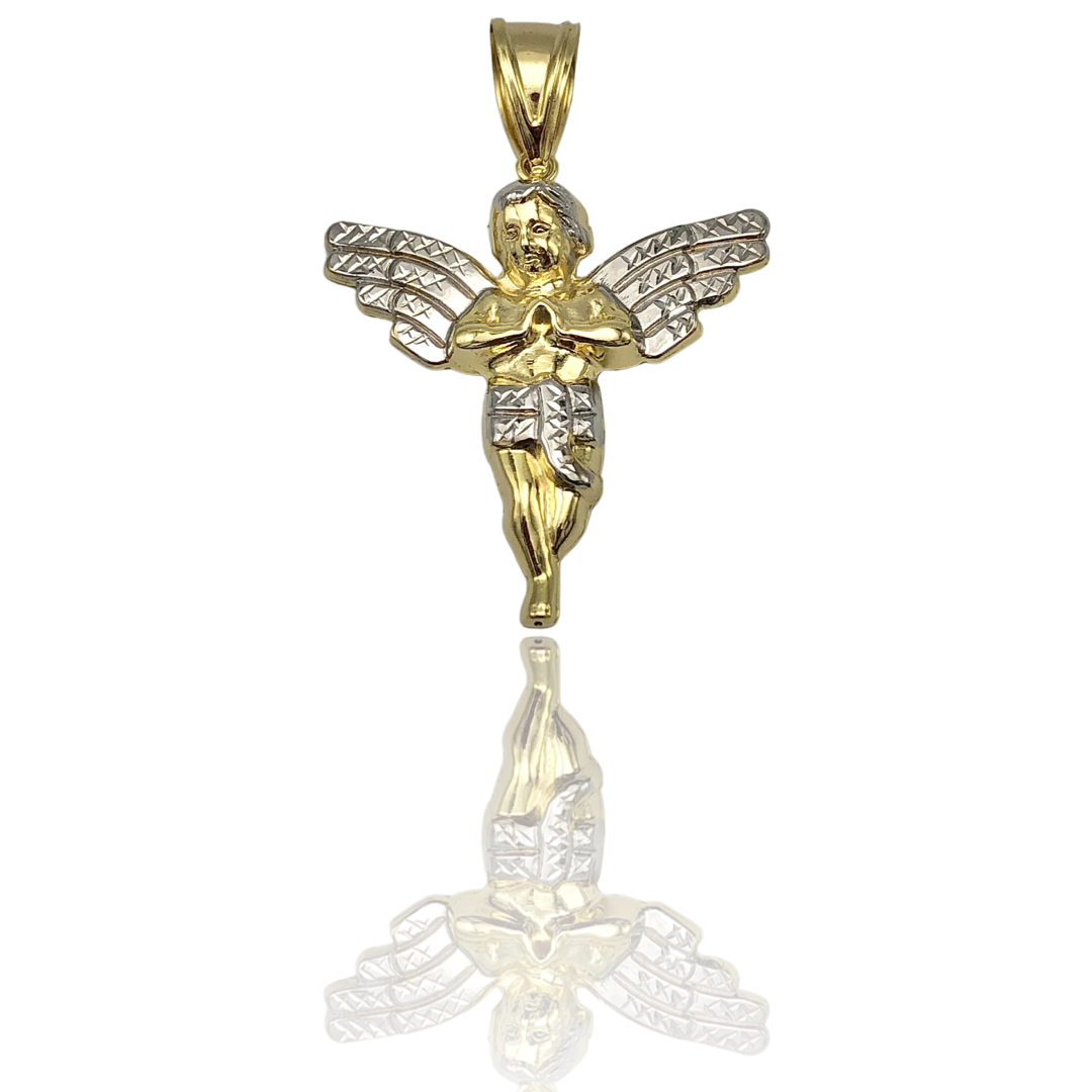 Two-Tone Gold Angel Pendant