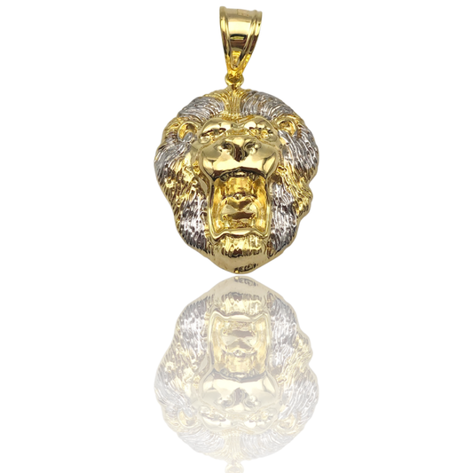 Two-Tone Gold Lion Pendant