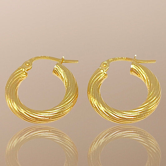 10K Yellow Gold Huggie Hoop Earrings