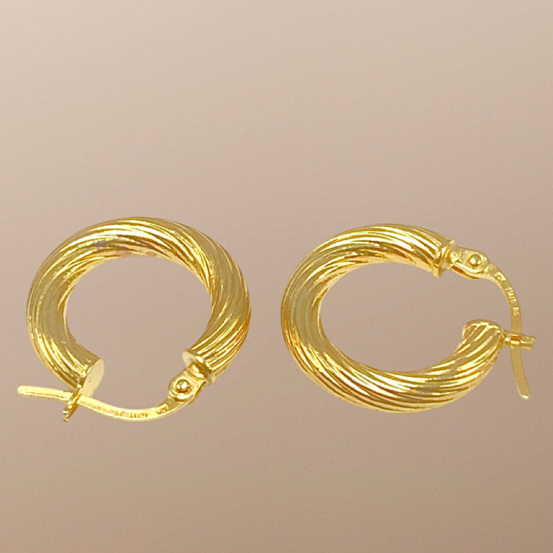 10K Yellow Gold Huggie Hoop Earrings