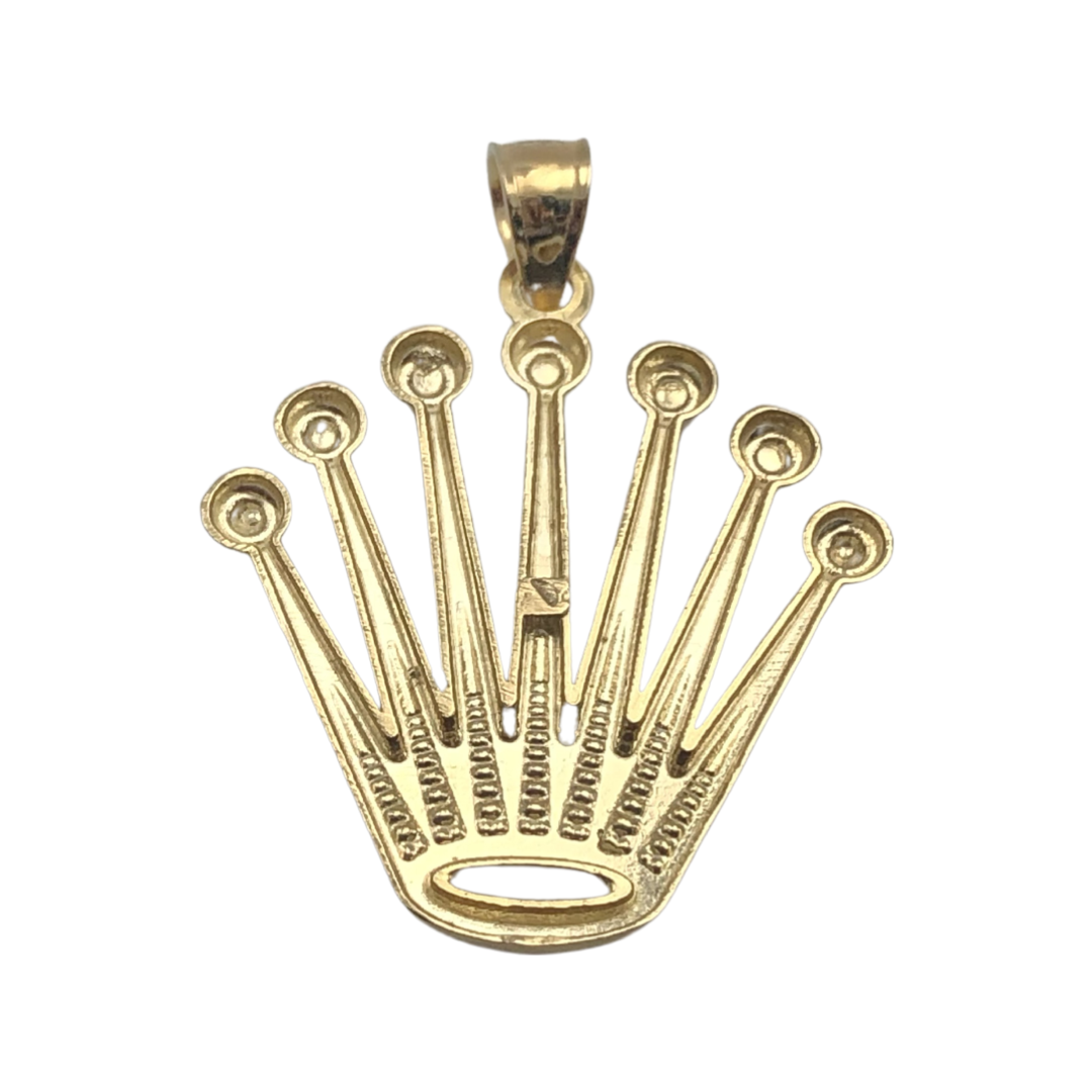 Two-Tone Gold Crown Pendant