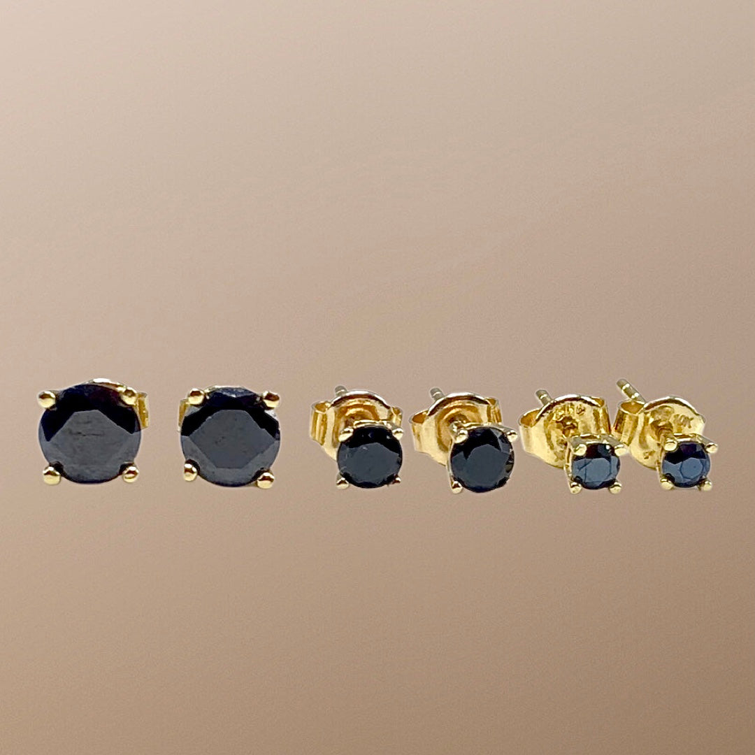 10K Yellow Gold Black Onyx Earrings
