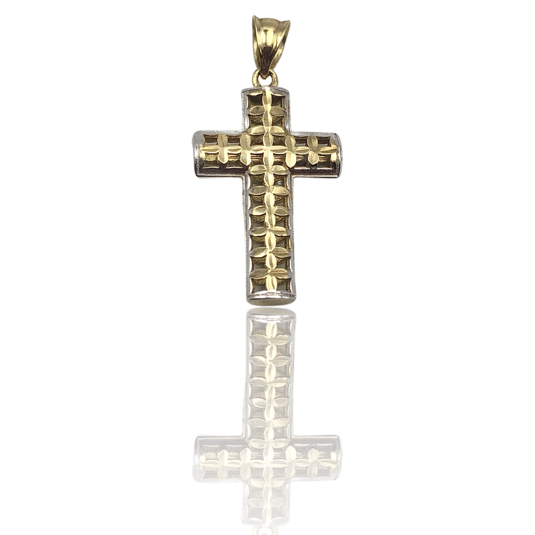 Two-Tone Small Cross Pendant