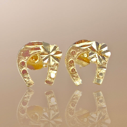 10K Yellow Gold Horseshoe Earrings