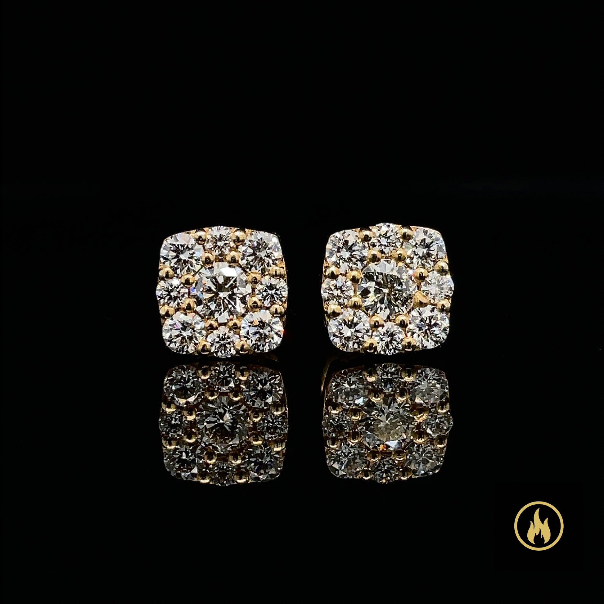 custom gold diamond earrings in vs-vvss