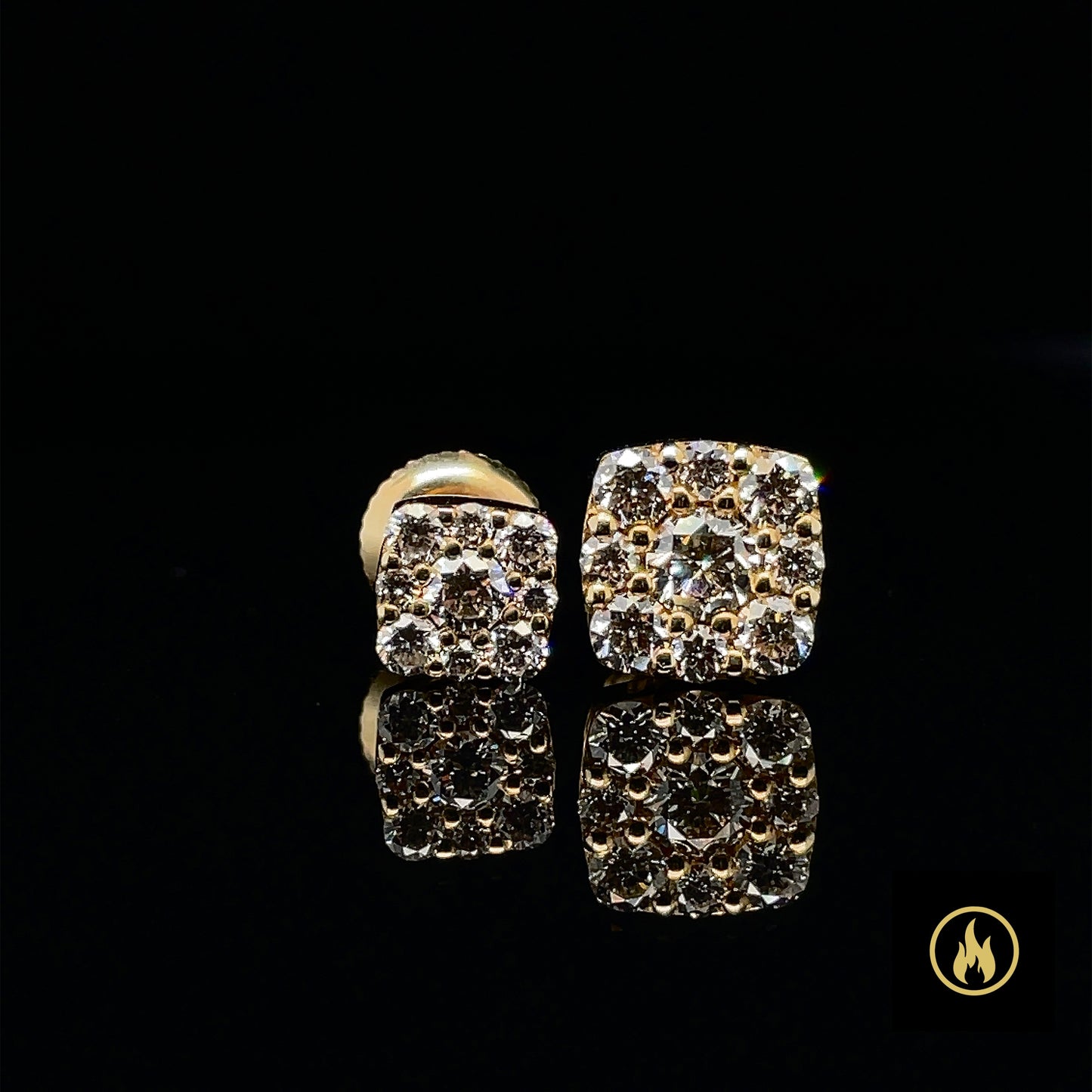 custom design diamond earrings - gold jewelry 