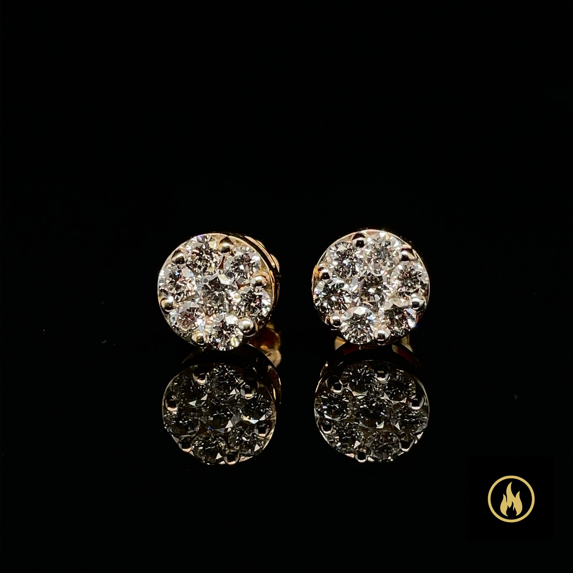 custom yellow gold diamond earrings - jewelrydesign 