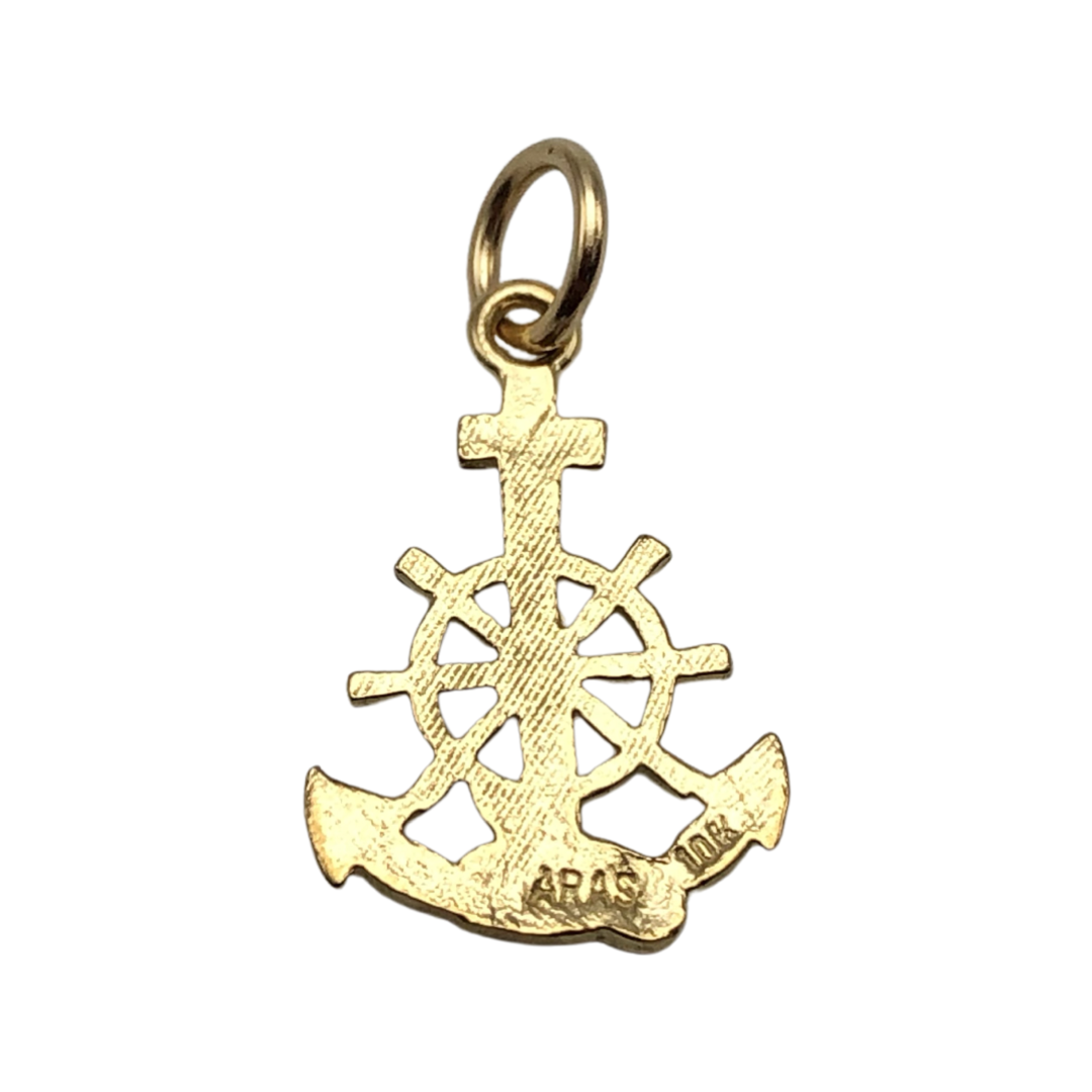 Gold Anchor charm - jewelry 