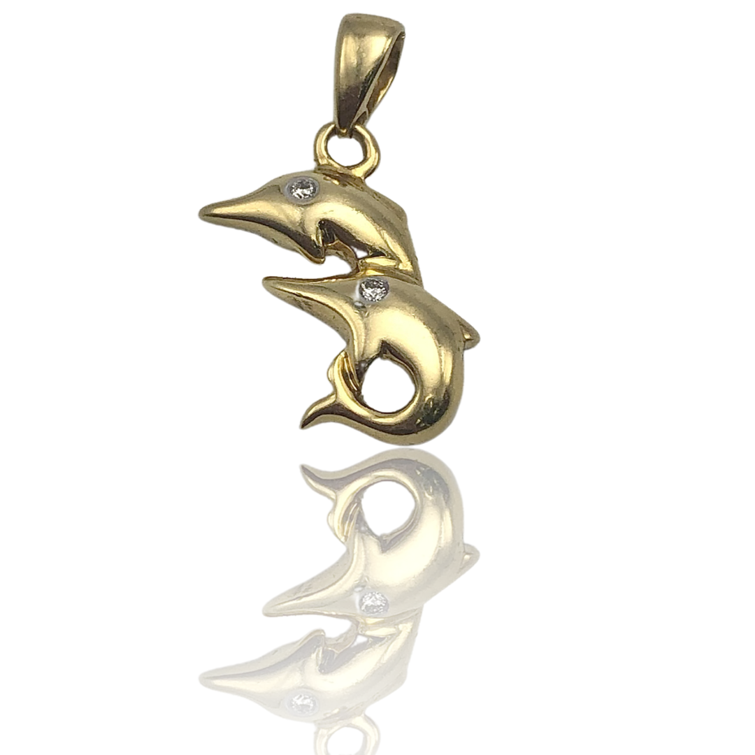 Yellow Gold Dolphin Charm