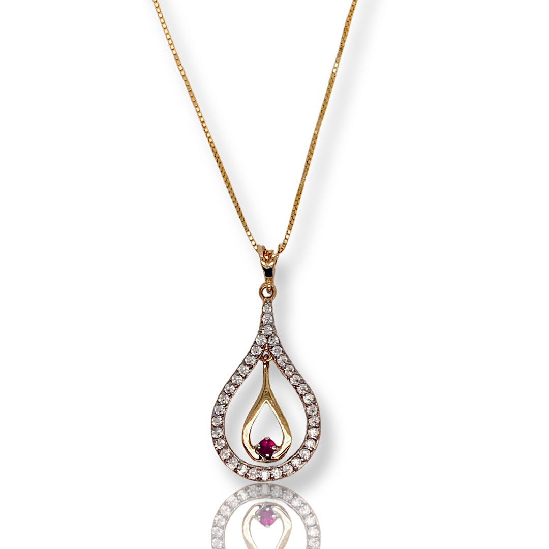 gold jewelry teardrop necklace for women 