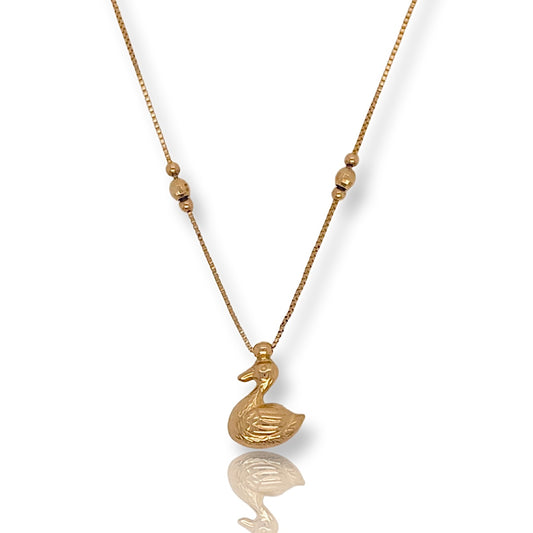 18k yellow gold duck necklace 
