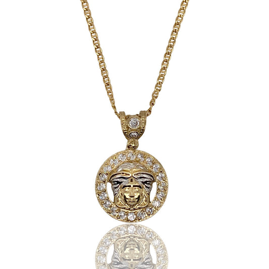 Cz Versace Pendant With Mariner Chain