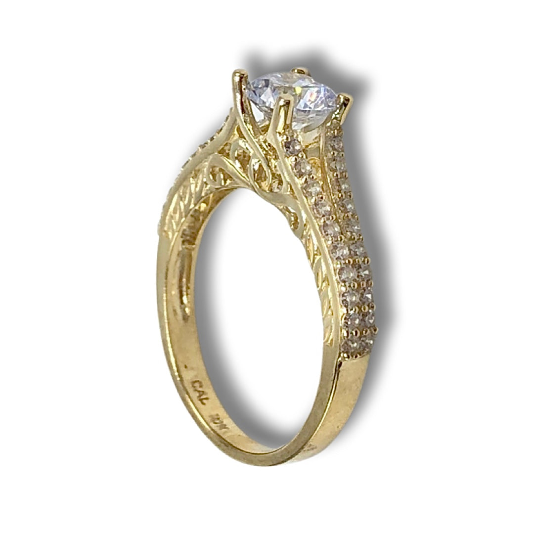 10K Yellow Gold Cubic Zirconia Ring