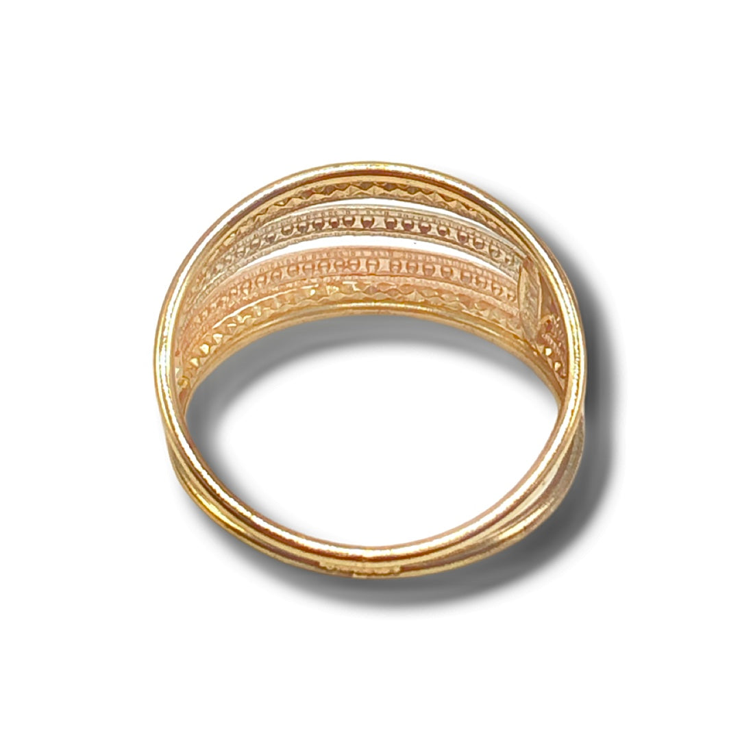 10K Tri-Tone Gold Ring
