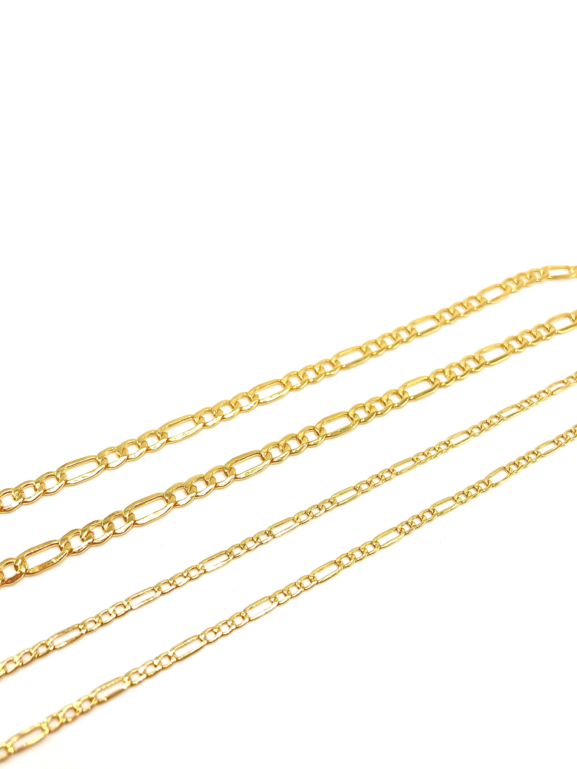 10K Gold Figaro Chain 2.55mm-3.5mm