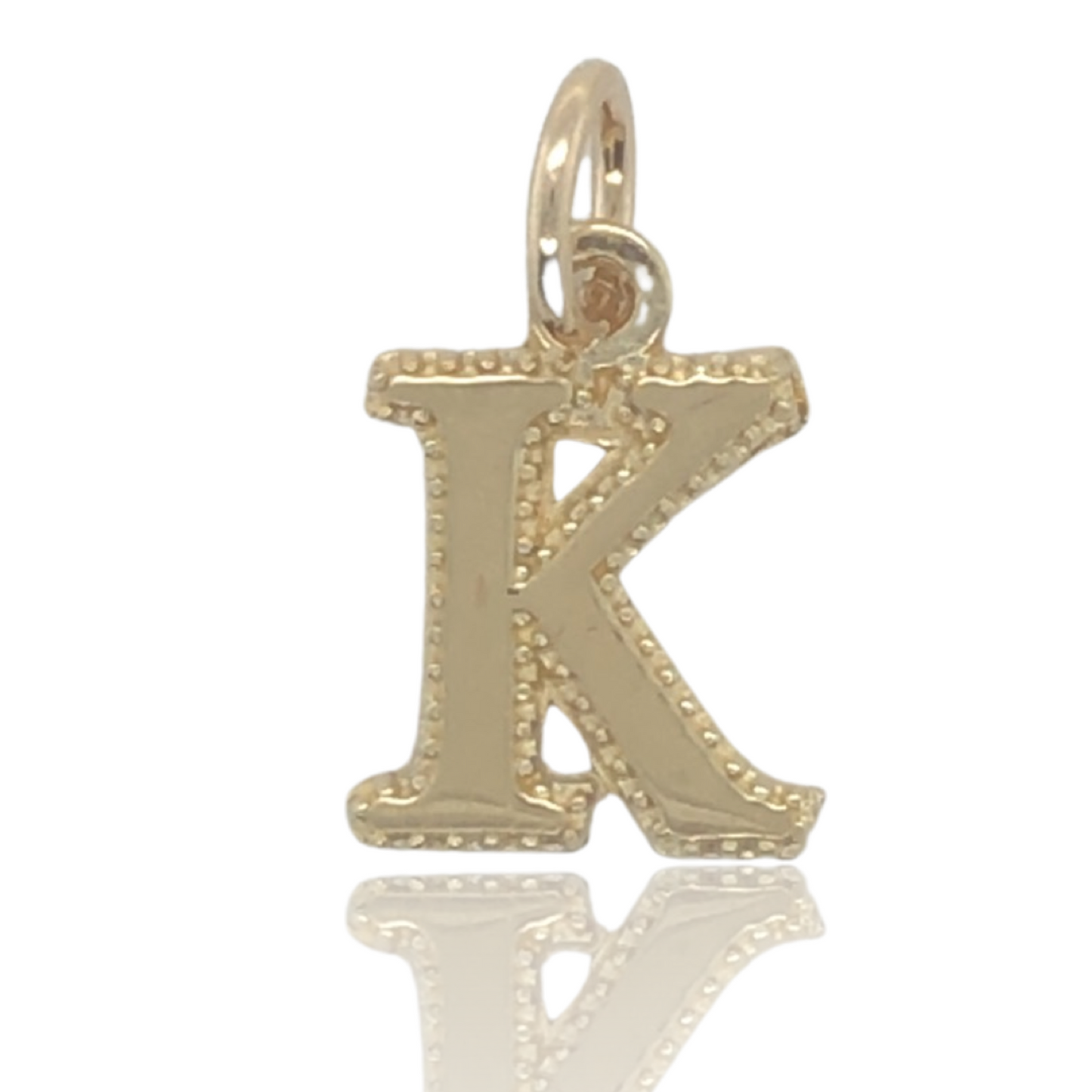 10K Yellow Gold Initial Charm Letter "K"