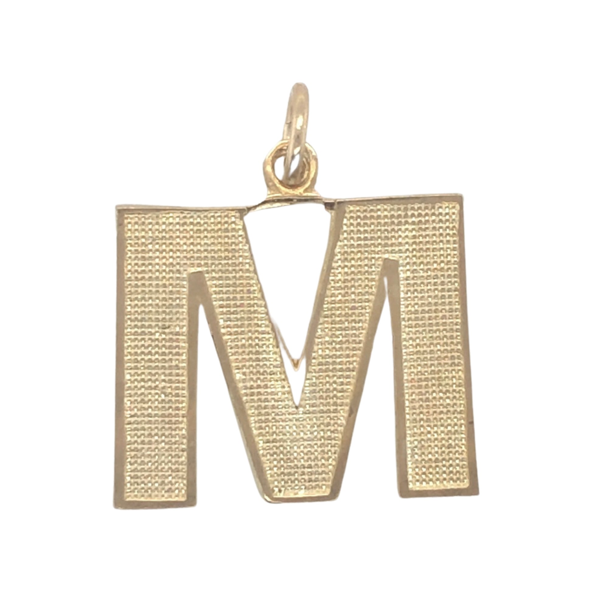 10K yellow gold bold style Initial letter "M"