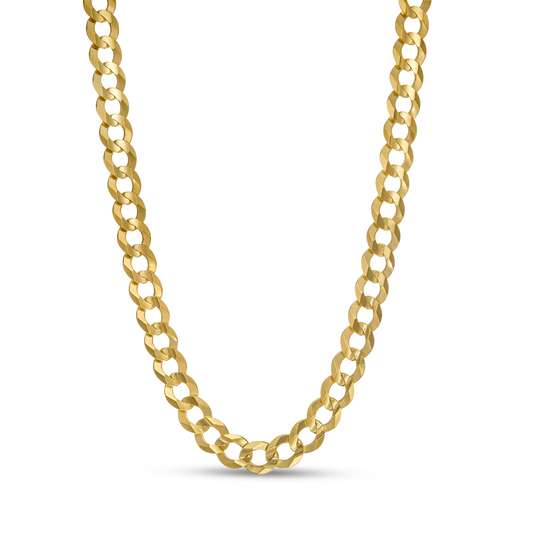 10k yellow gold curb chain for women & men
